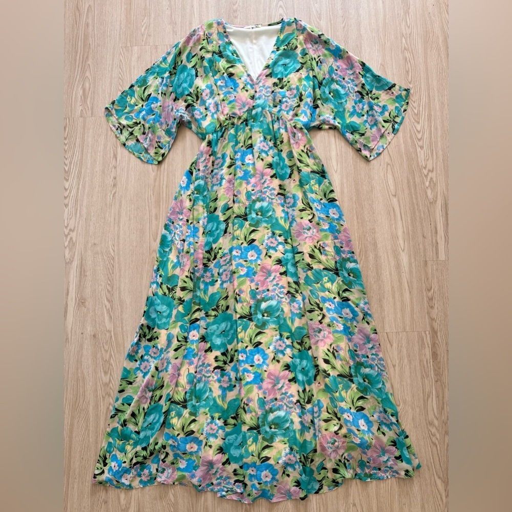 Pinkblush chiffon floral maxi dress nwot - Picture 4 of 4